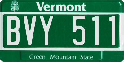 VT license plate BVY511