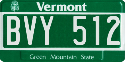 VT license plate BVY512
