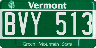 VT license plate BVY513