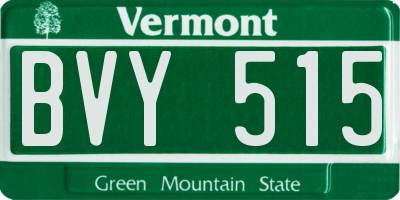 VT license plate BVY515
