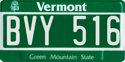 VT license plate BVY516