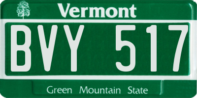 VT license plate BVY517