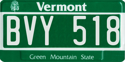 VT license plate BVY518