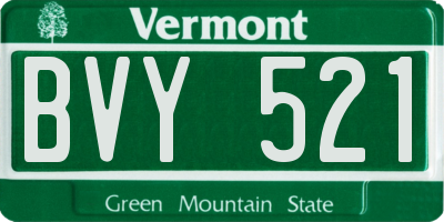VT license plate BVY521