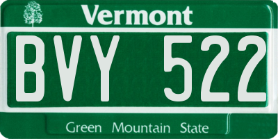 VT license plate BVY522