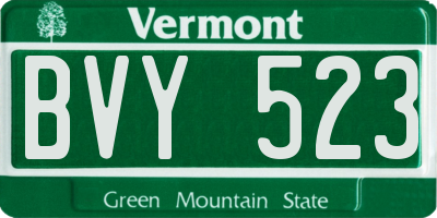 VT license plate BVY523