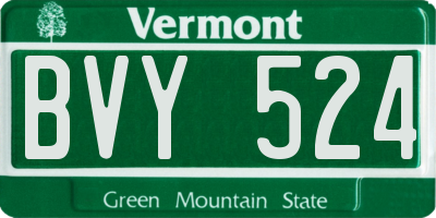VT license plate BVY524