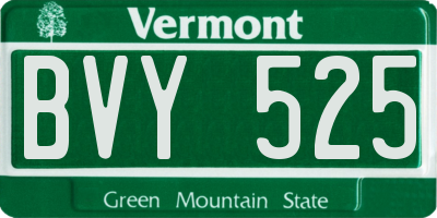 VT license plate BVY525