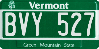 VT license plate BVY527