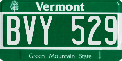 VT license plate BVY529