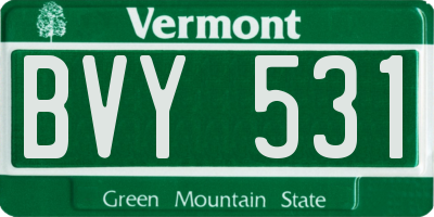 VT license plate BVY531