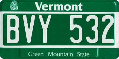 VT license plate BVY532