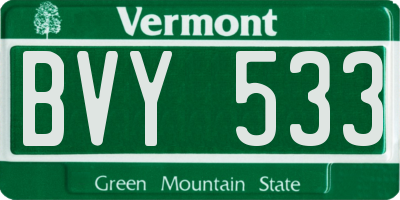 VT license plate BVY533