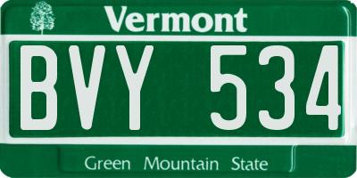 VT license plate BVY534