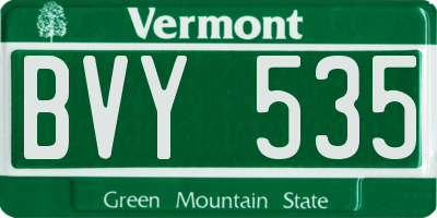 VT license plate BVY535