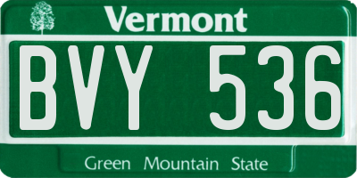 VT license plate BVY536