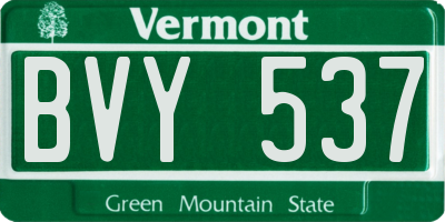 VT license plate BVY537