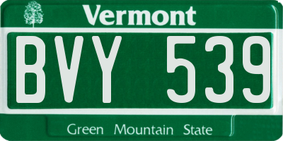 VT license plate BVY539