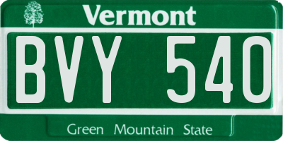 VT license plate BVY540