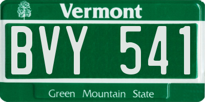 VT license plate BVY541