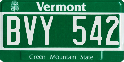 VT license plate BVY542