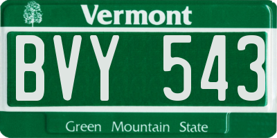 VT license plate BVY543