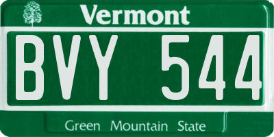 VT license plate BVY544