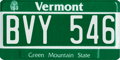 VT license plate BVY546