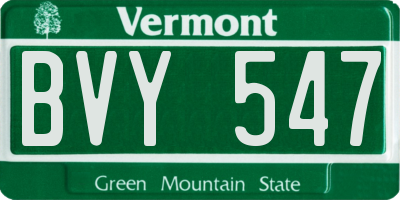 VT license plate BVY547