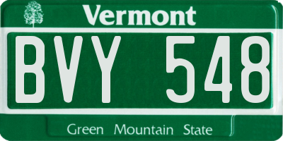 VT license plate BVY548
