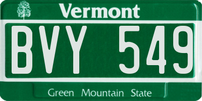 VT license plate BVY549