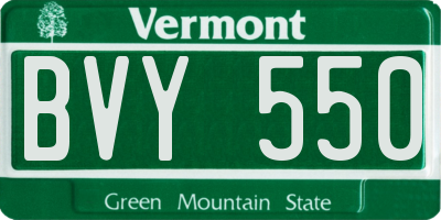 VT license plate BVY550