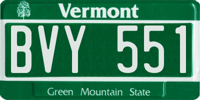 VT license plate BVY551
