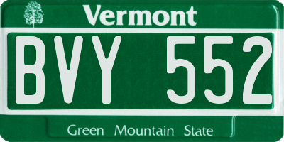 VT license plate BVY552