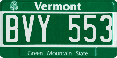 VT license plate BVY553