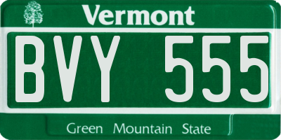 VT license plate BVY555