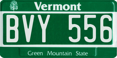 VT license plate BVY556