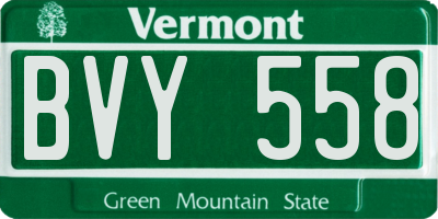 VT license plate BVY558