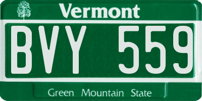 VT license plate BVY559