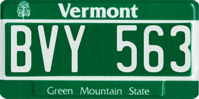 VT license plate BVY563