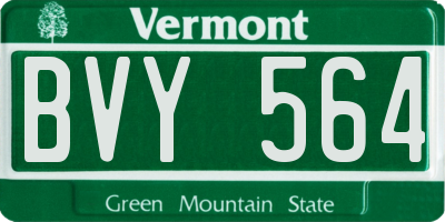 VT license plate BVY564