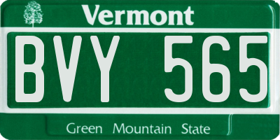 VT license plate BVY565