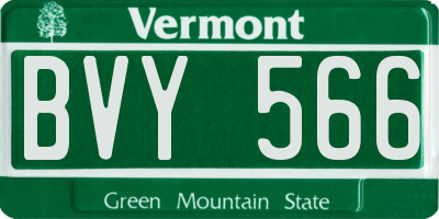 VT license plate BVY566