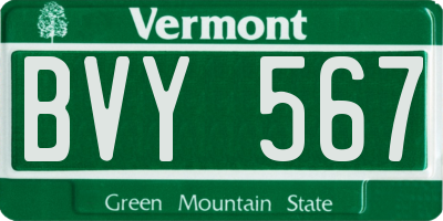 VT license plate BVY567