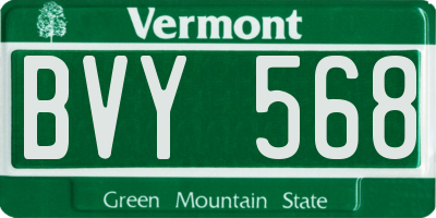 VT license plate BVY568