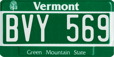 VT license plate BVY569