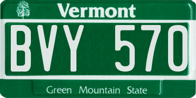 VT license plate BVY570