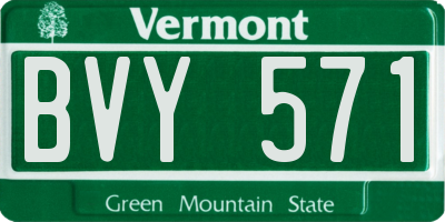 VT license plate BVY571