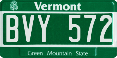 VT license plate BVY572