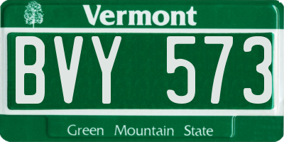VT license plate BVY573